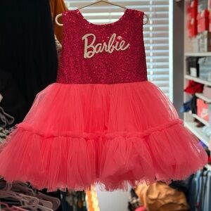 Barbie Glittery Pink Dress with Tulle Skirt
